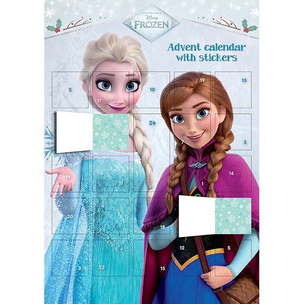 Calendrier de l'Avent La Reine des Neiges avec autocollants