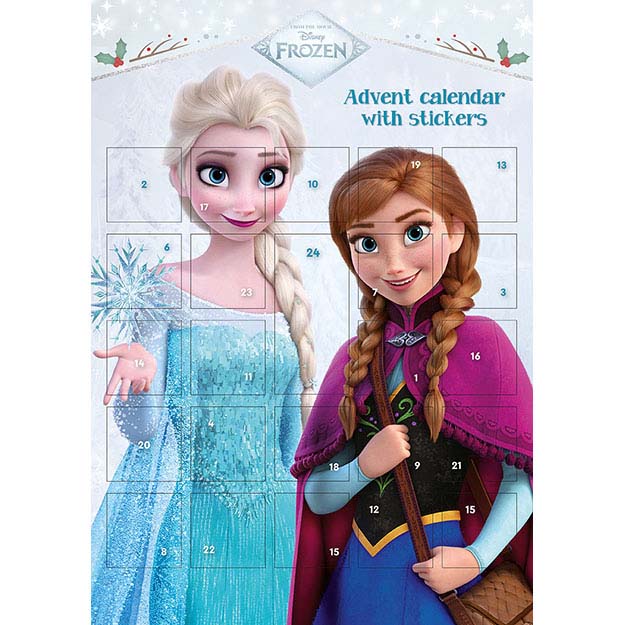 Calendrier de l'Avent La Reine des Neiges avec autocollants