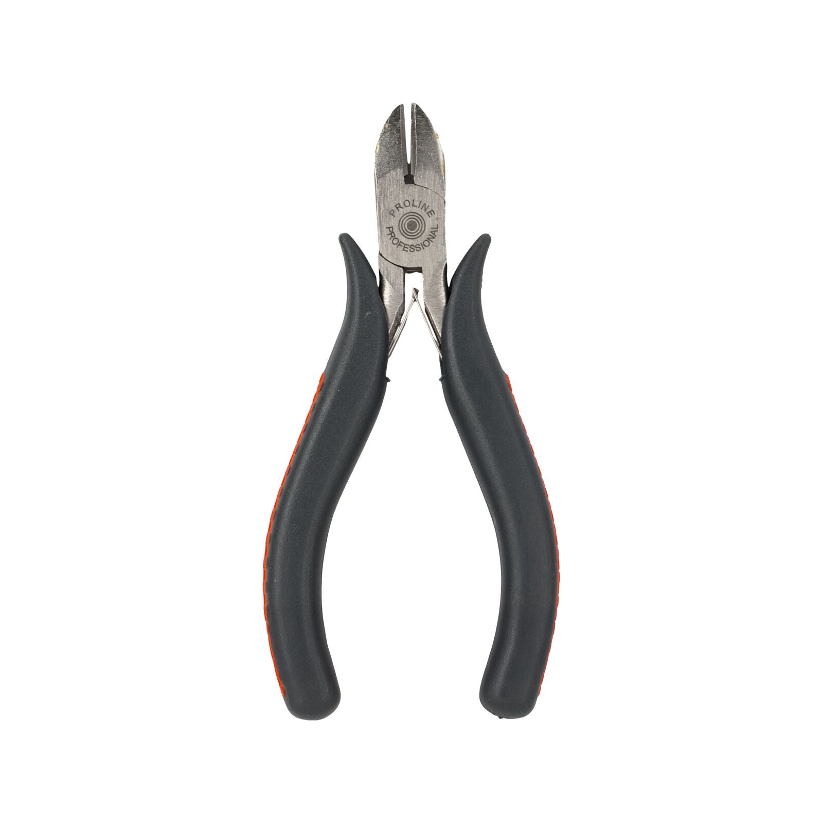 Mini zijsnijtang 110 mm matrijsgesmeed gehard plat veer gesatineerd rode kunststof handgrepen met zwart antislipmateriaal Proline