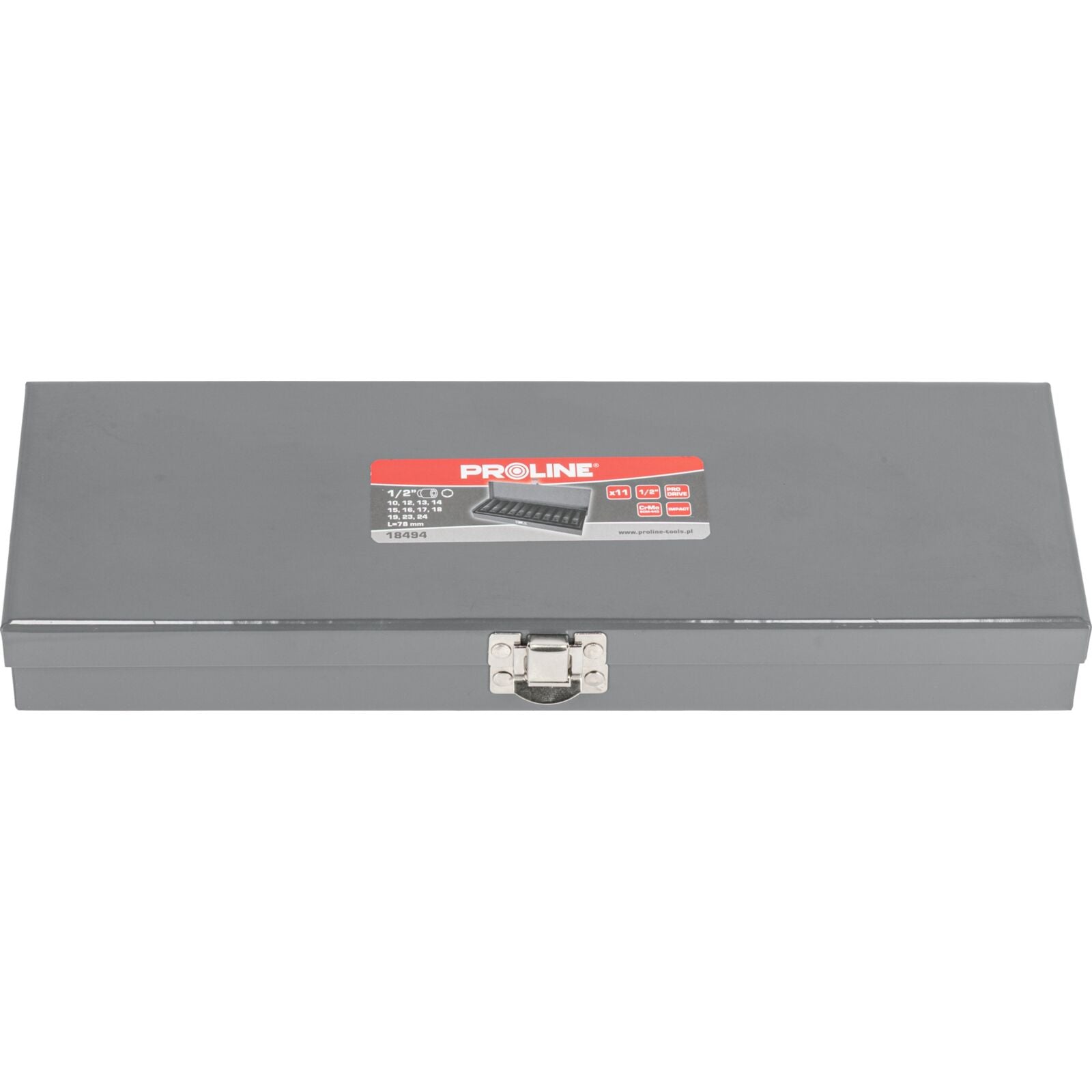 Set Bussole A Percussione 11 Pezzi 1/2 Lunghi 10-24 Mm L=78 Mm Cassa In Metallo Crmo Proline