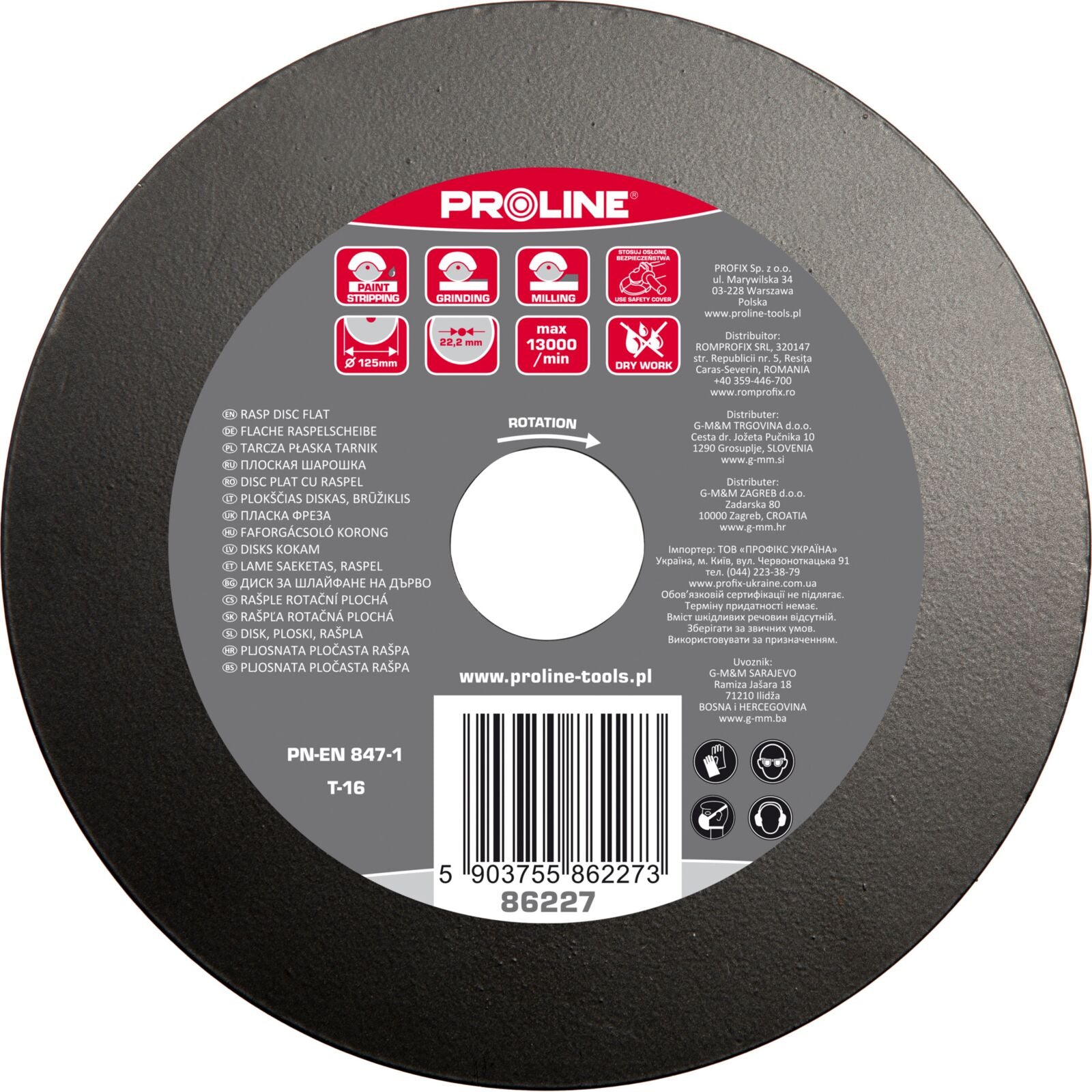 Disque Râpe Plat 125 Mm Proline