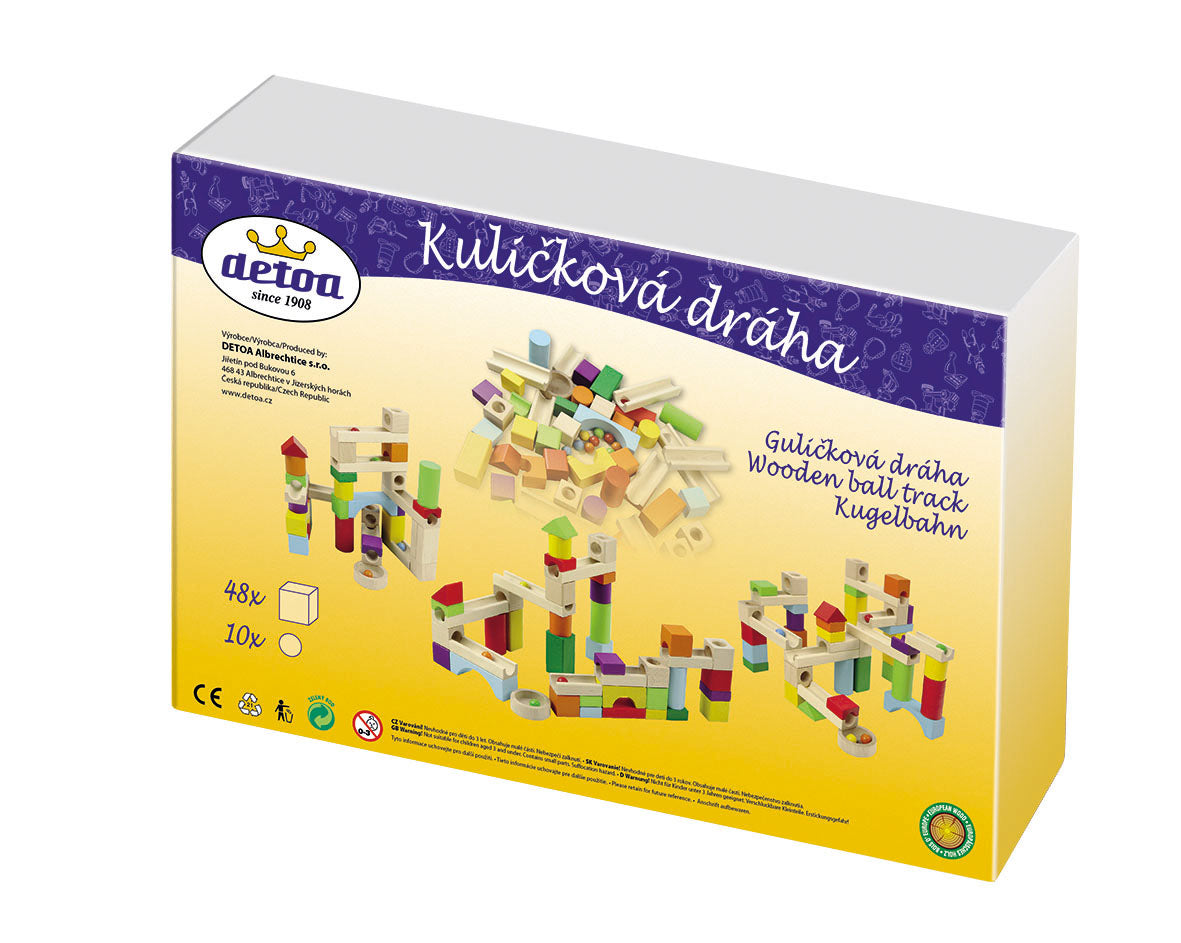 Drevená guľôčková dráha