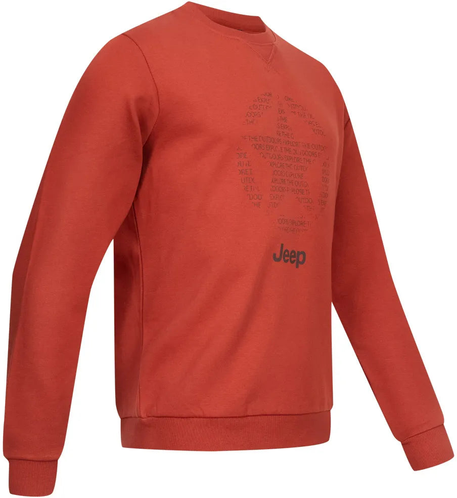 Мъжки суитшърт Jeep с кръгло деколте, звезда, изцяло оранжев