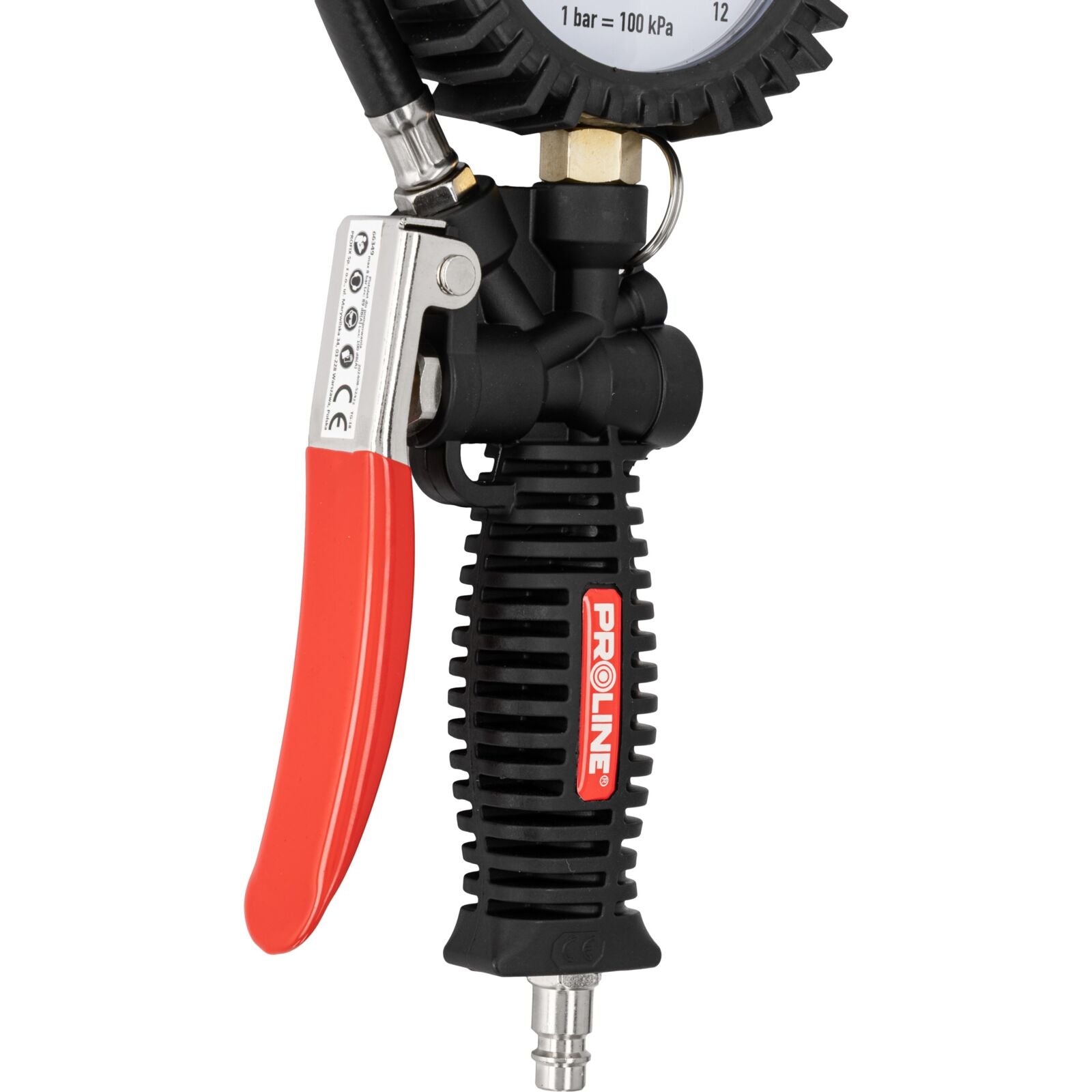 Gonfleur De Pneu Avec Manomètre 80 Mm 0-8bar Raccord 1/4 Tuyau 44 Cm Proline