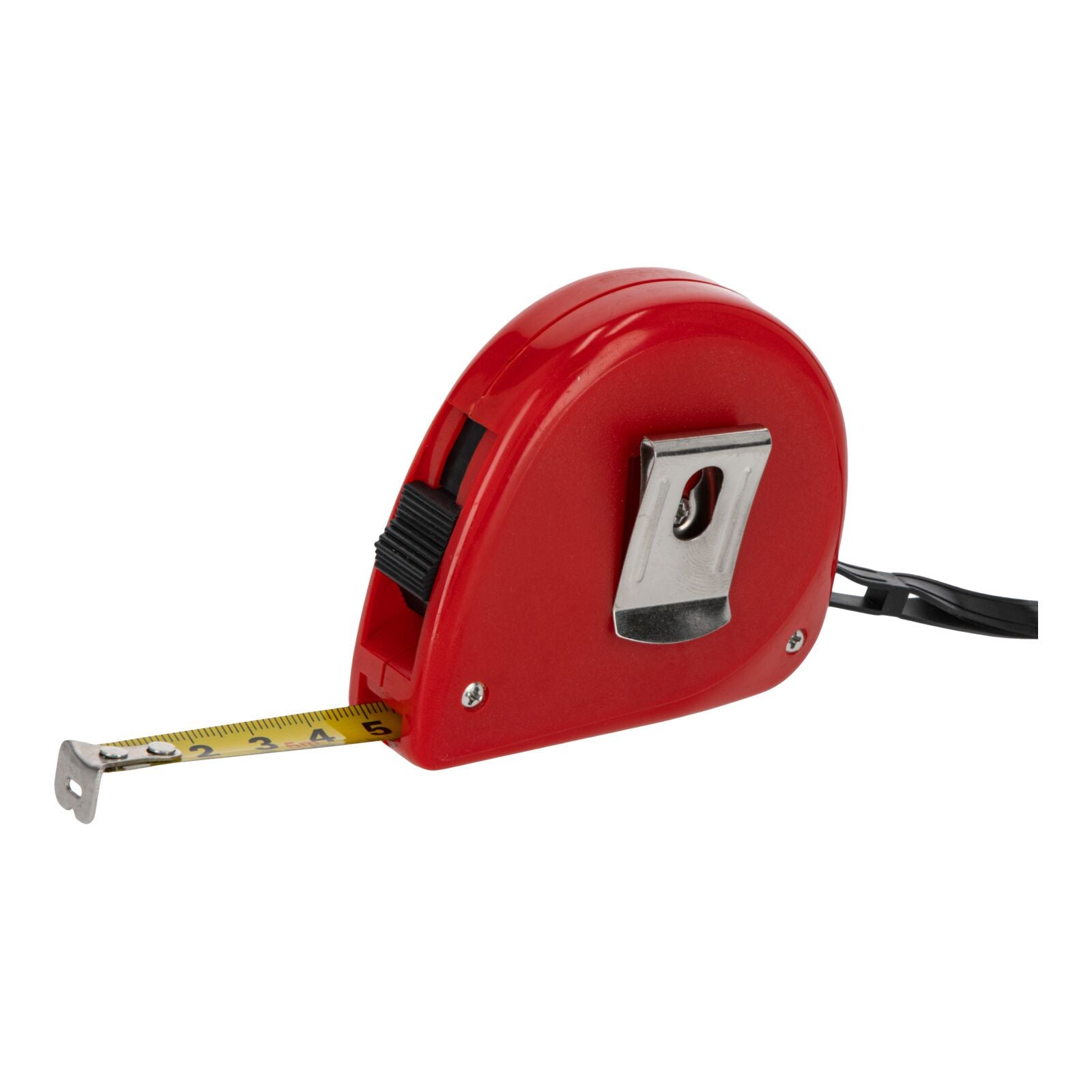 Measuring Tape. Plastic Colored Case. Colors To Be Agrees. Locking Bottom. Belt Clip. Strip For A Wrist. Metric Tape Yellow Color. Size: 5mx16 Mm