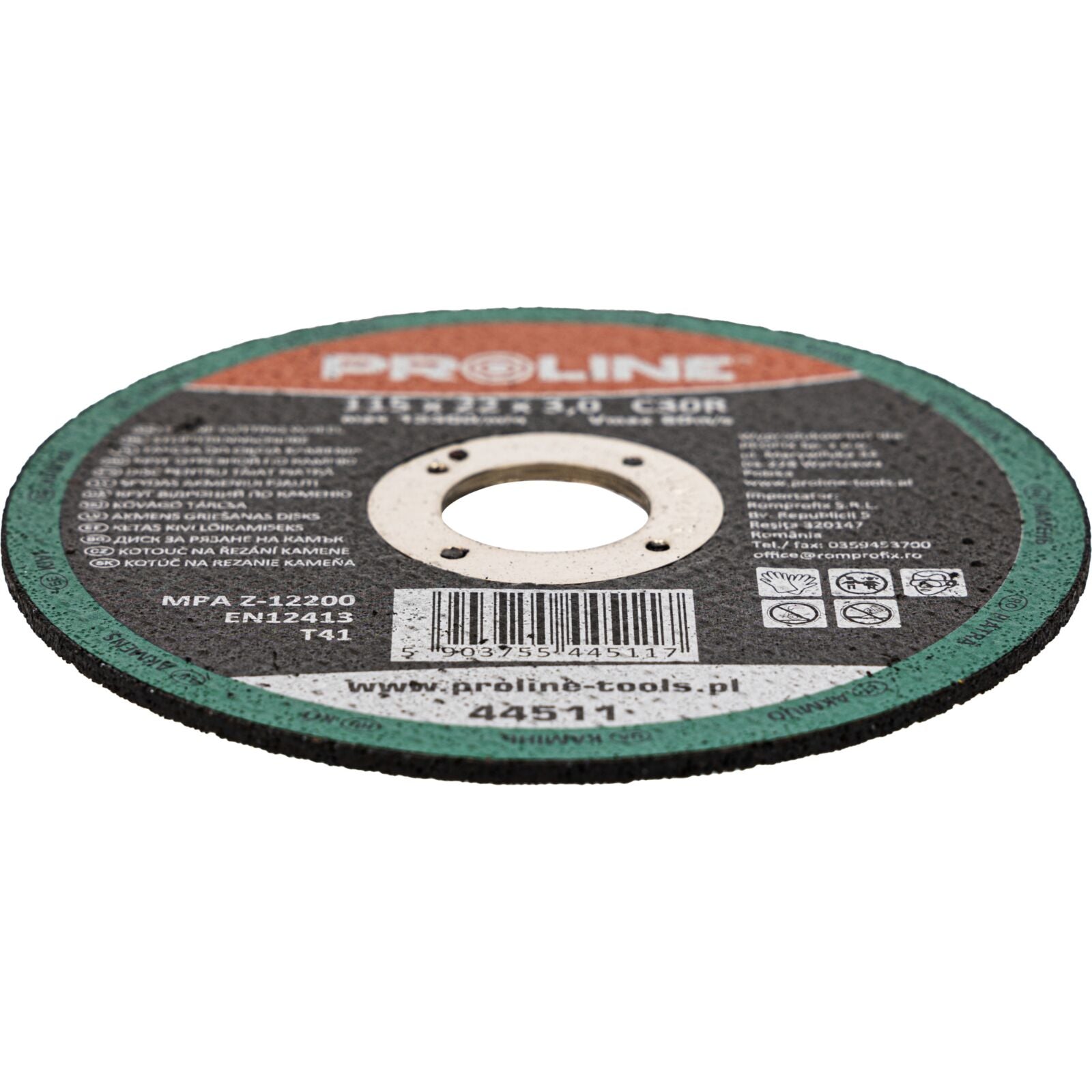 Doorslijpschijf voor steen 115 X 3,0 X 22c30r Proline