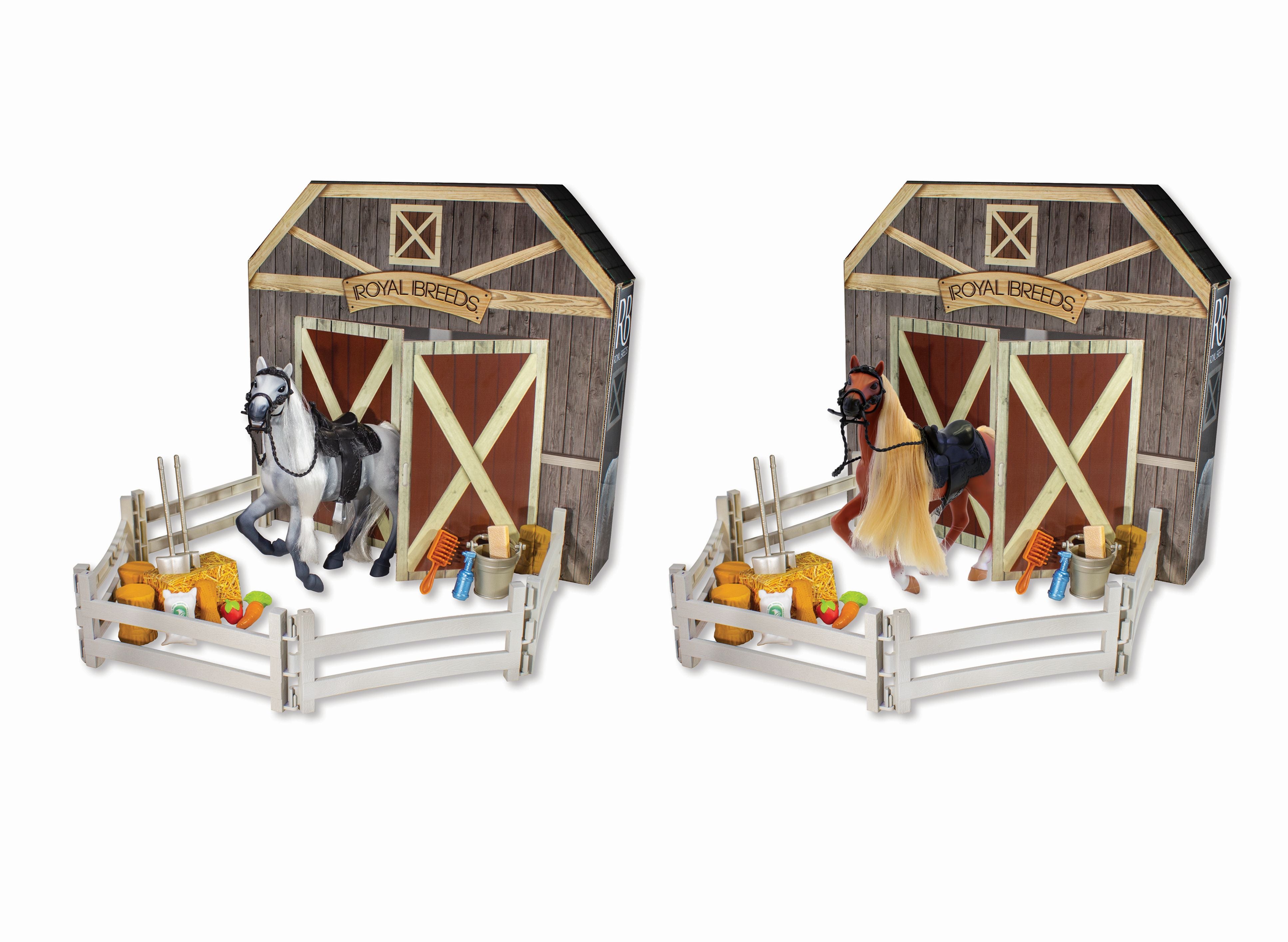 Cavalo Raças Royal Com Acessórios 17 Cm