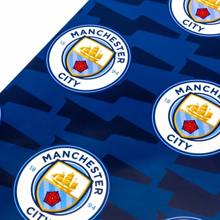 Páipéar Timfhilleadh Man City Unisex Mcfc 2 Bileog Fillte Bronntanais 2 Clibeanna Navy Blue