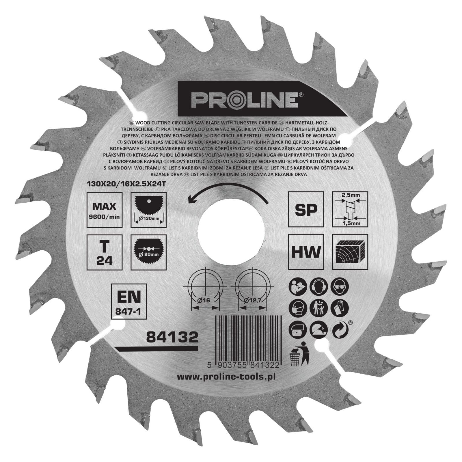 Circular Saw 130 Mm T2016 Mm Carbide For Wood Proline