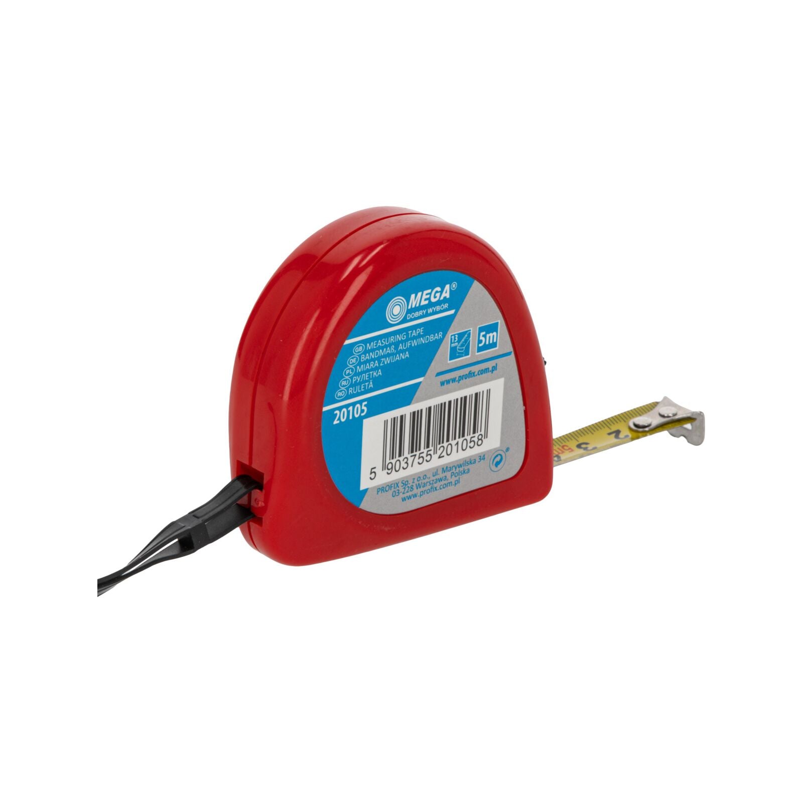 Measuring Tape. Plastic Colored Case. Colors To Be Agrees. Locking Bottom. Belt Clip. Strip For A Wrist. Metric Tape Yellow Color. Size: 5mx16 Mm
