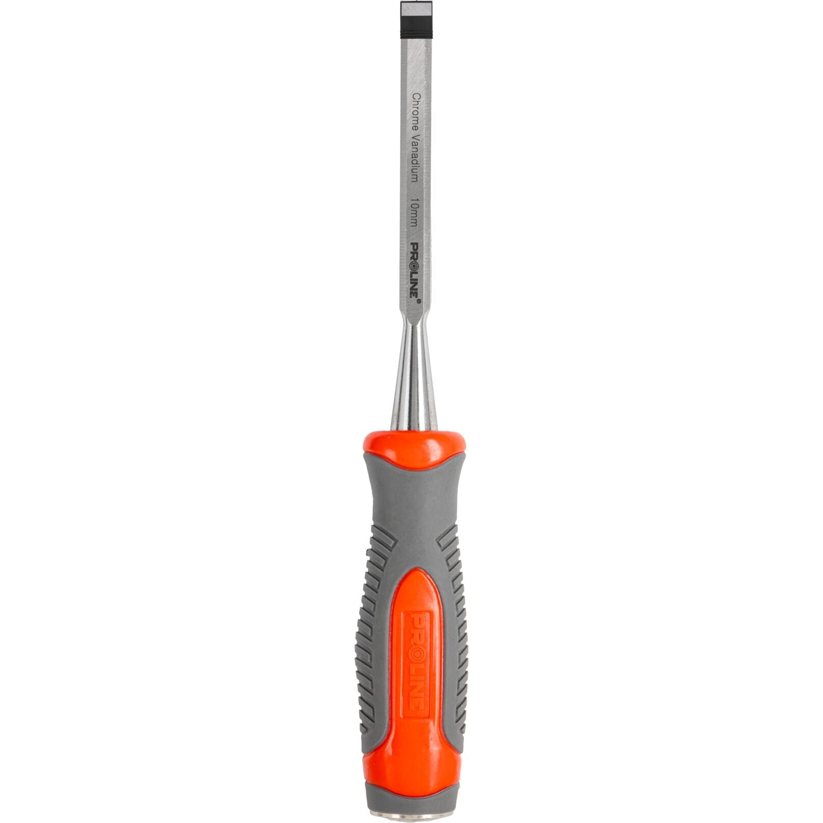 Ciseau à bois 10 mm plat renforcé chrome-vanadium 60 Hrc manche composite (tpr) surface antidérapante Proline