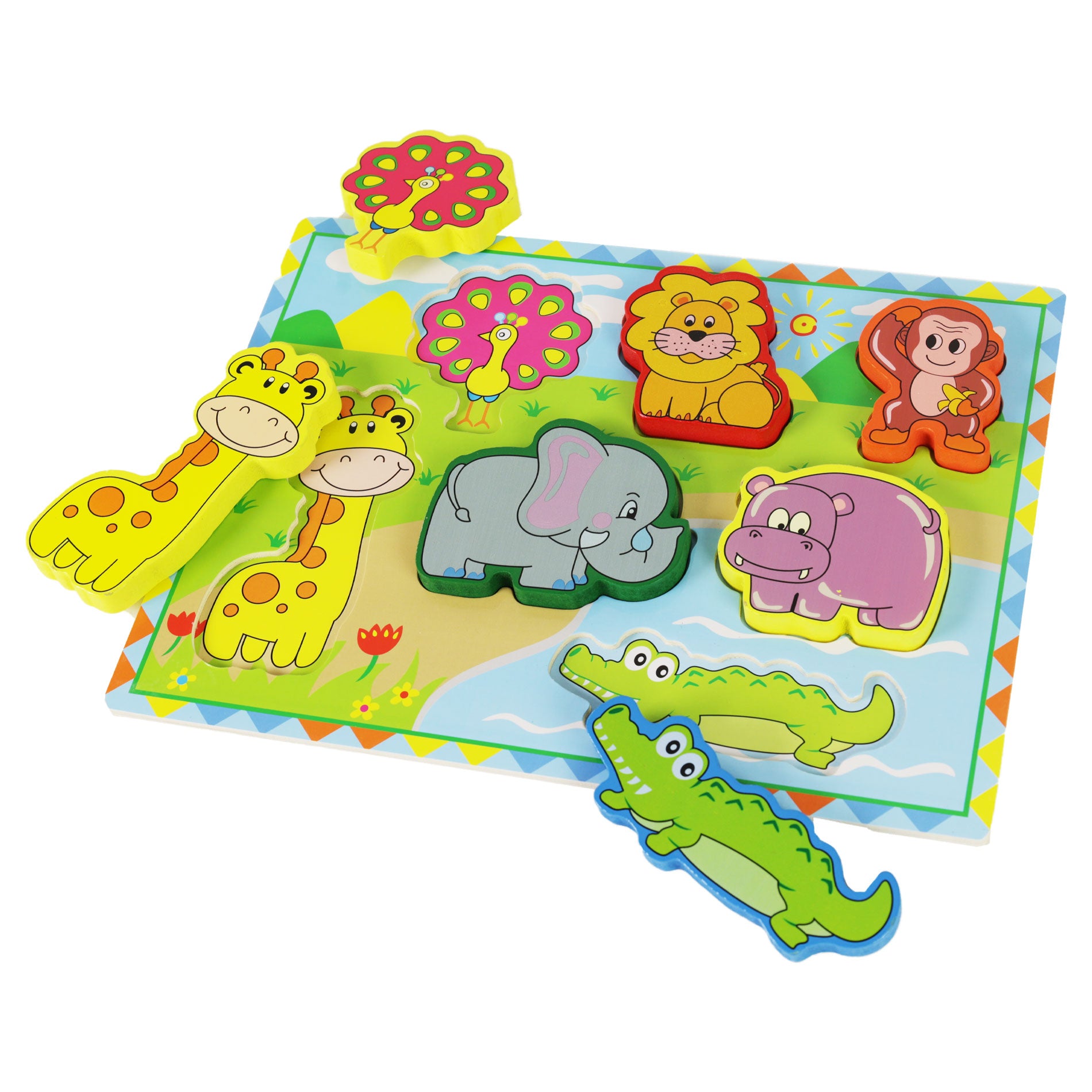 Dřevěné dětské puzzle - Safari