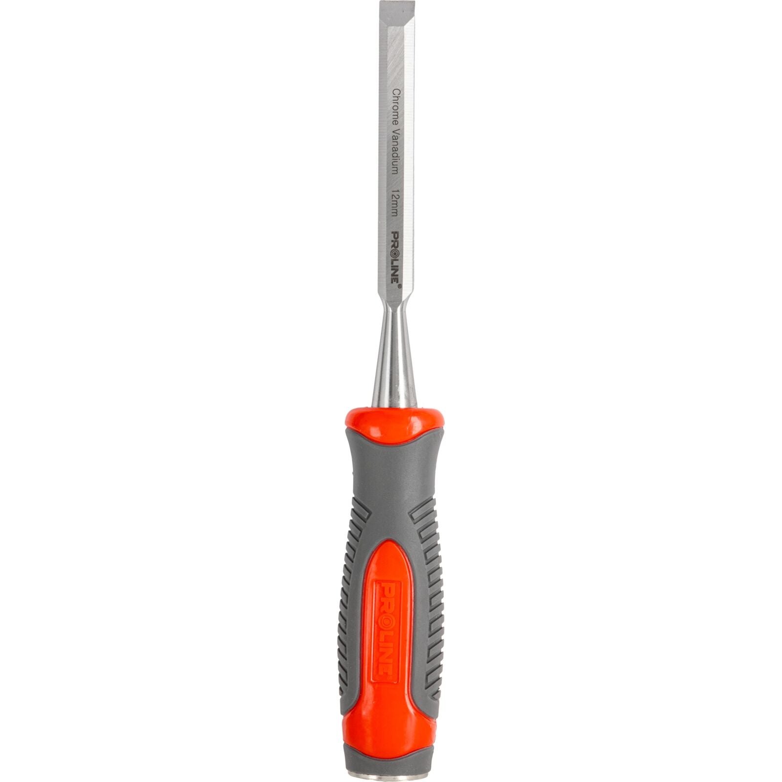 Ciseau à bois 12 mm plat renforcé chrome-vanadium 60 Hrc manche composite (tpr) surface antidérapante Proline