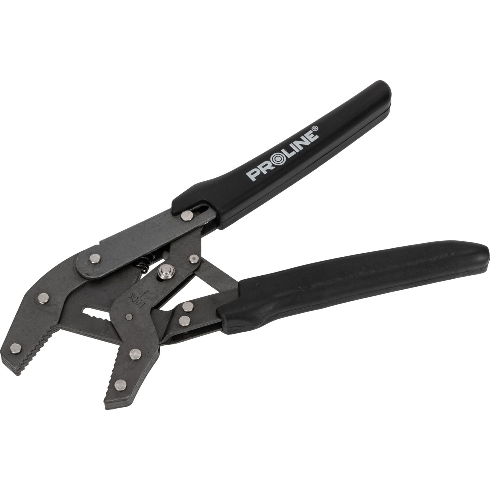 Platbektang 120 mm afgeronde lange kaken satijnen afwerking rode handgrepen met zwarte antislip kunststof plaattype veer Proline