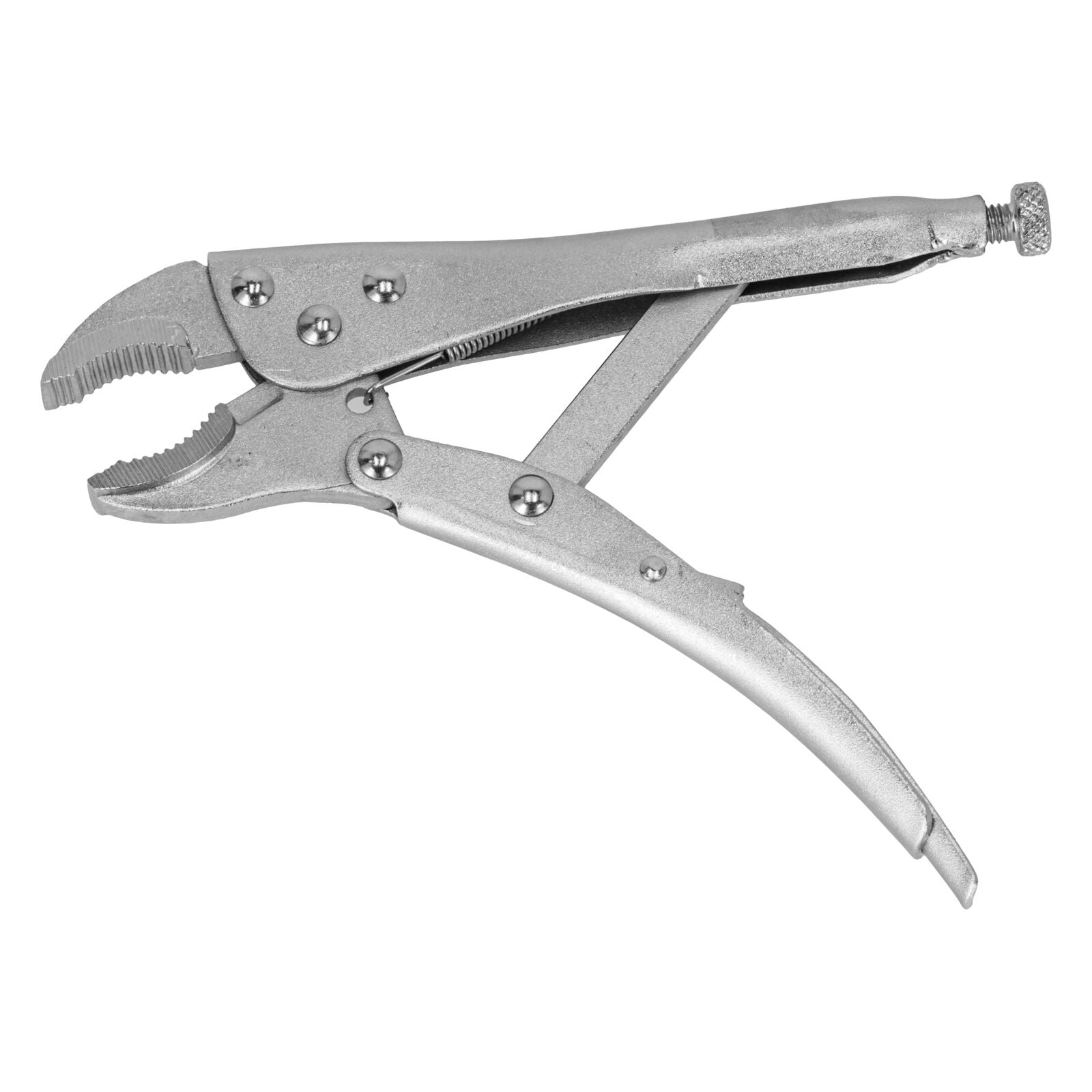 Lock Grip Pliers 250 Mm. Rounded Jaws. Pliers Nickel Plated.