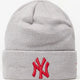 Winter Hat New Era Unisex League Yankees Beanie Grey-red Grey