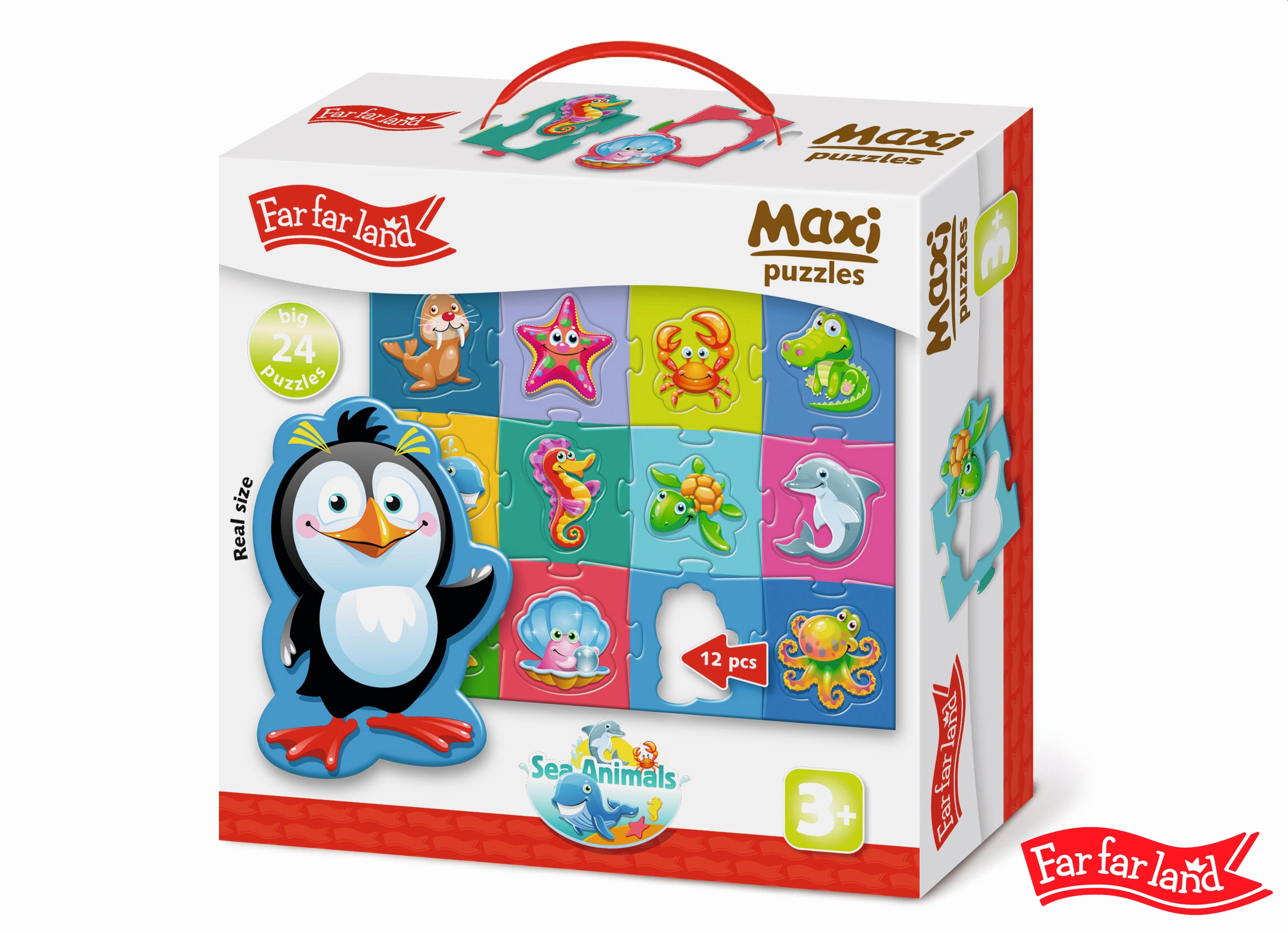 Far Far Land Maxi Puzzle Sea Animals 24 Pieces 61x47 Cm