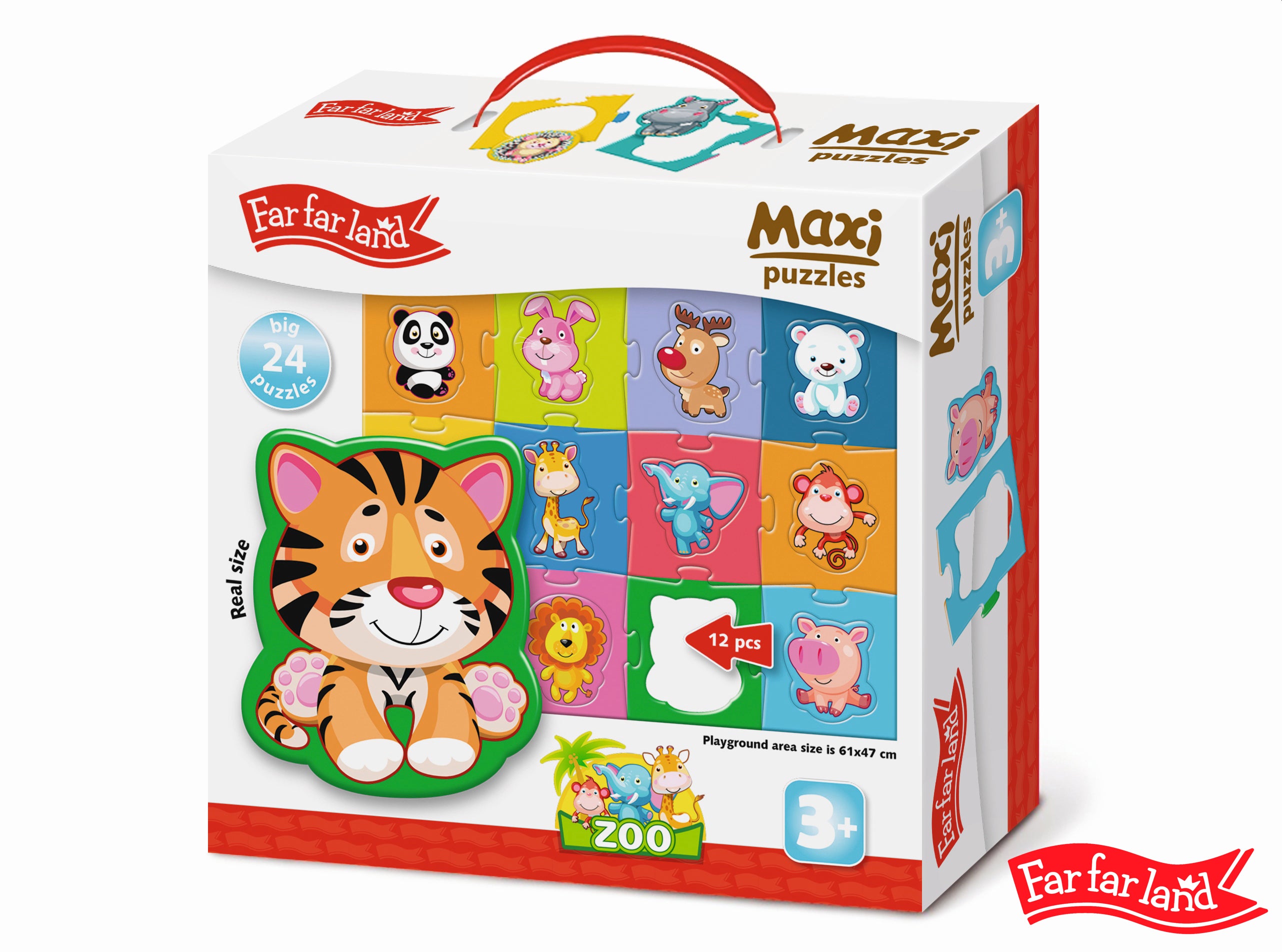 Far Far Land Maxi Puzzle Zoo 24 Pieces 61x47 Cm
