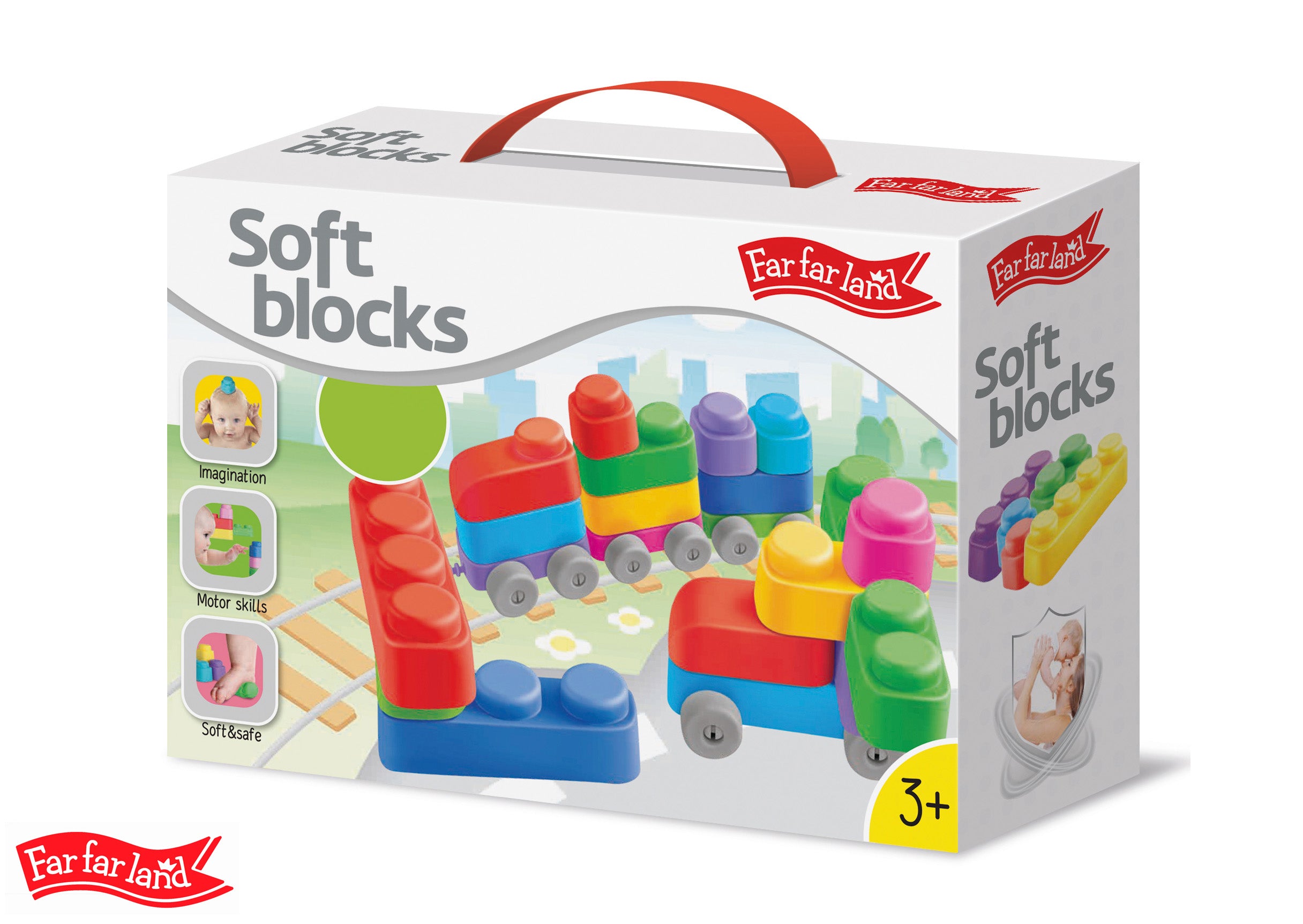 Far Far Land építőkészlet színes puha 21 blokkból
