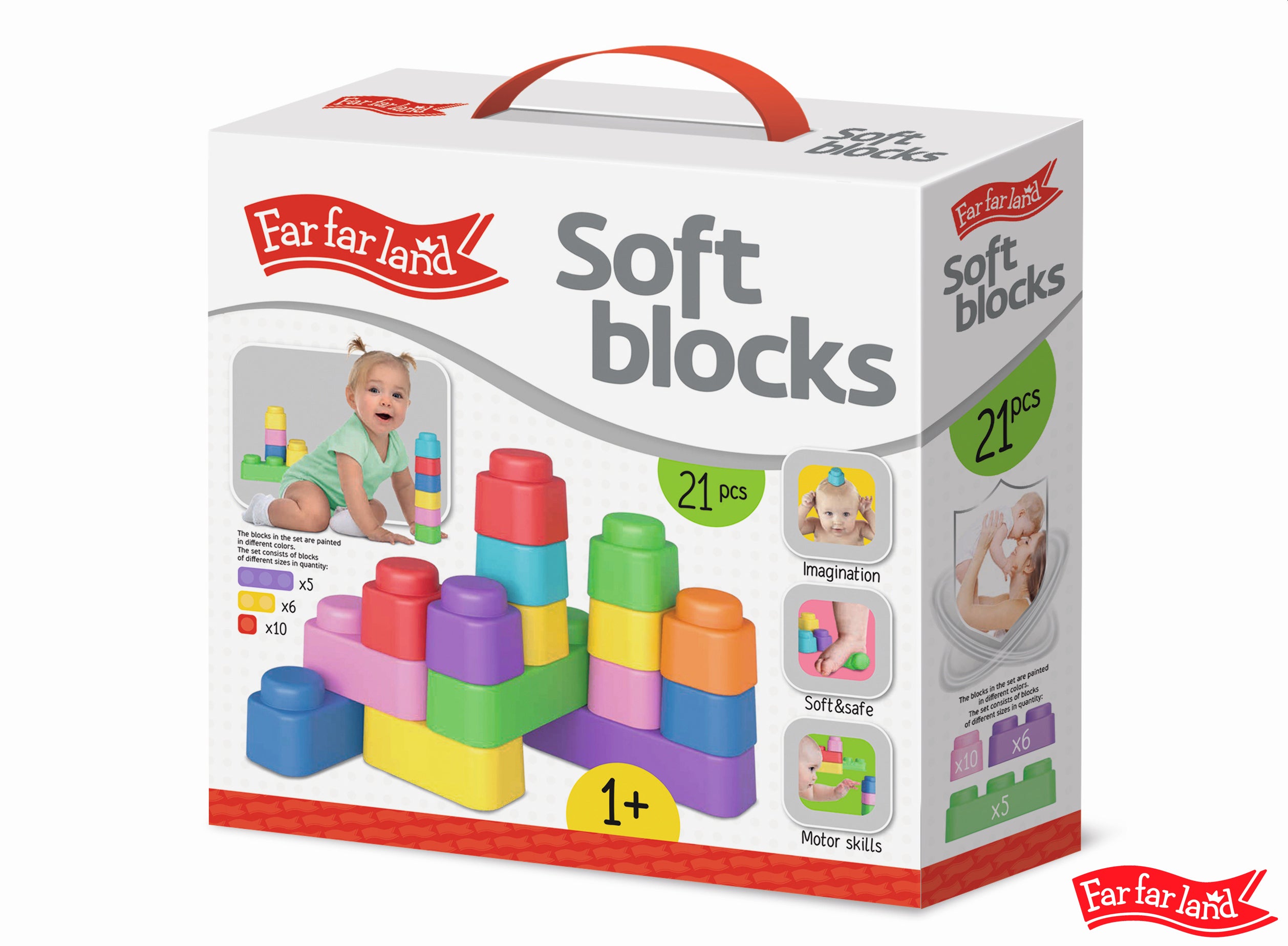 Kit de construcción Far Far Land 21 bloques de colores suaves