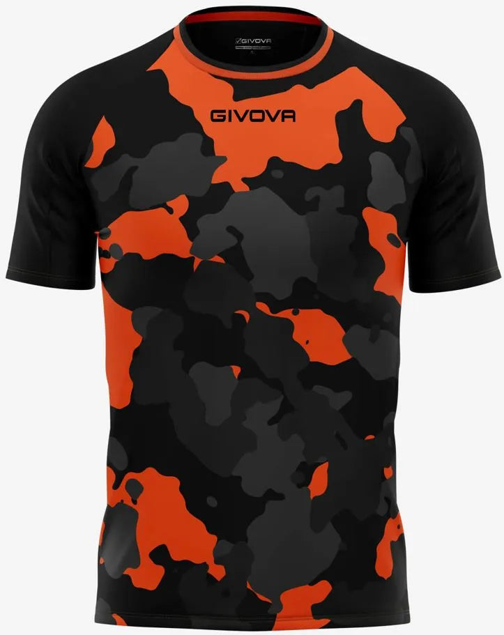 Heren T-shirt Givova Army Zwart-oranje Zwart