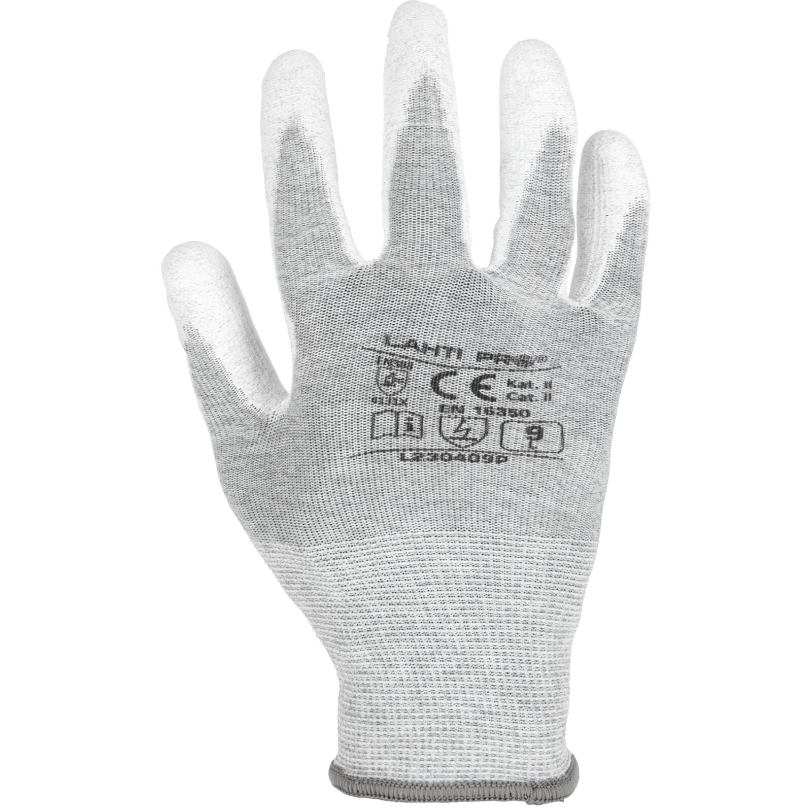 Gloves Pu Antistat. White L230410p Card 10  Ce Lahti