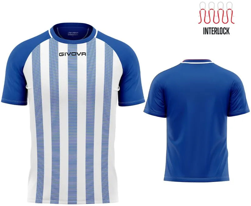 Camiseta Deportiva Givova Rugby Royal-blanco Azul
