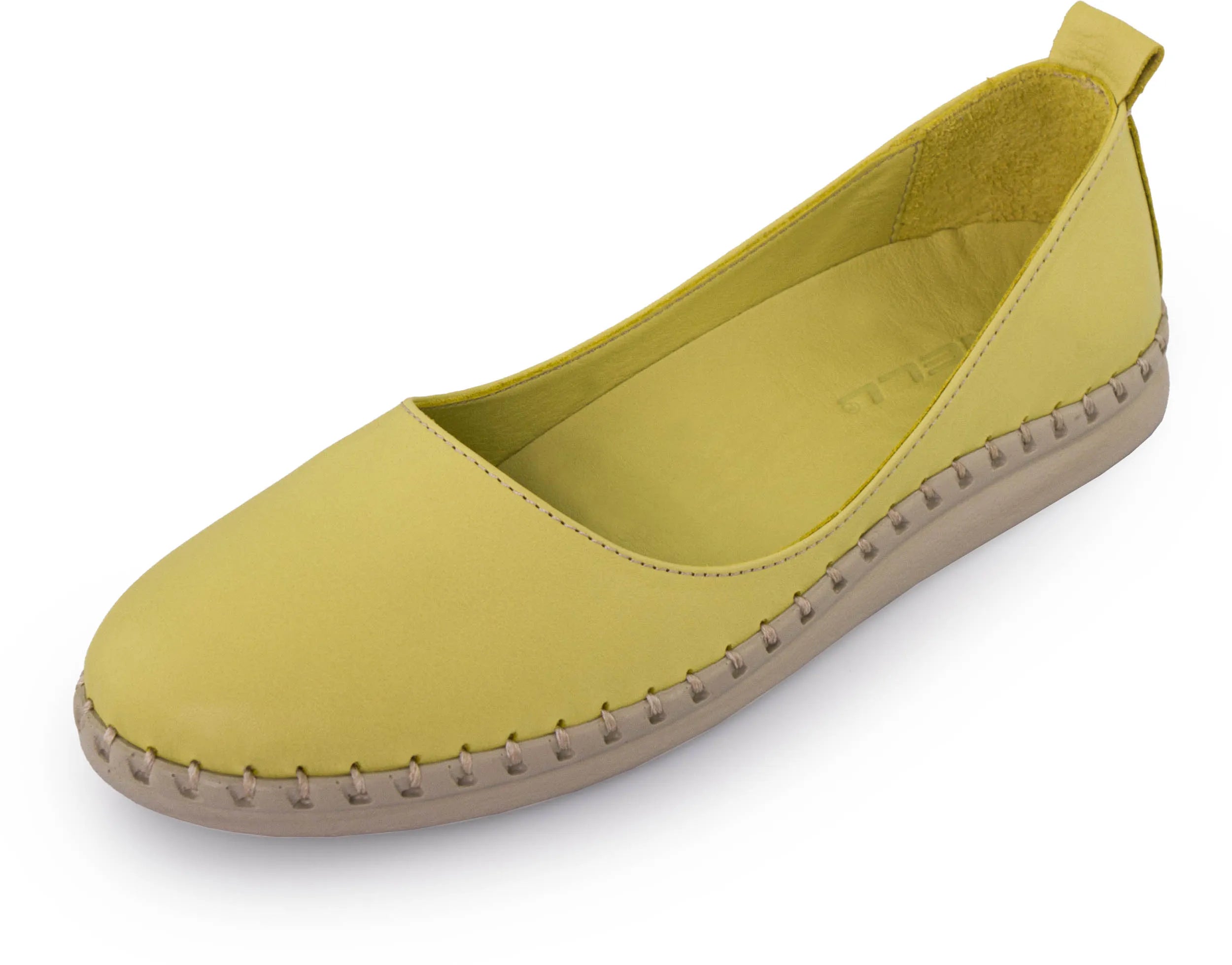Dame læder ballerinaer nell sunny lime green 39