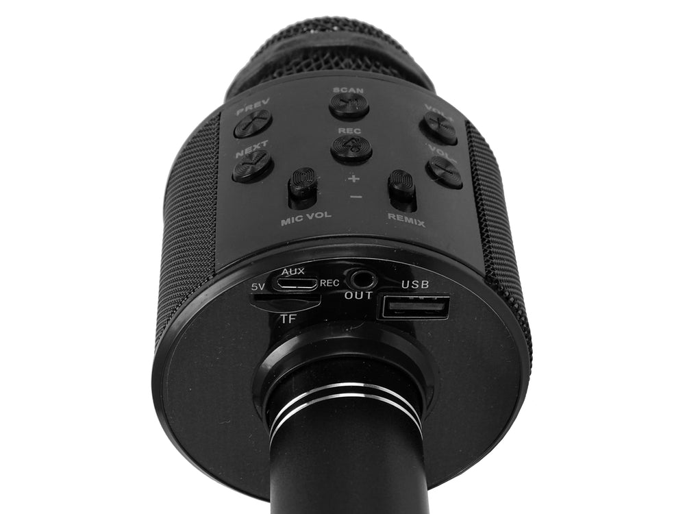 Wireless Microphone Usb Speaker Karaoke Recording Model Ws-858 Black
