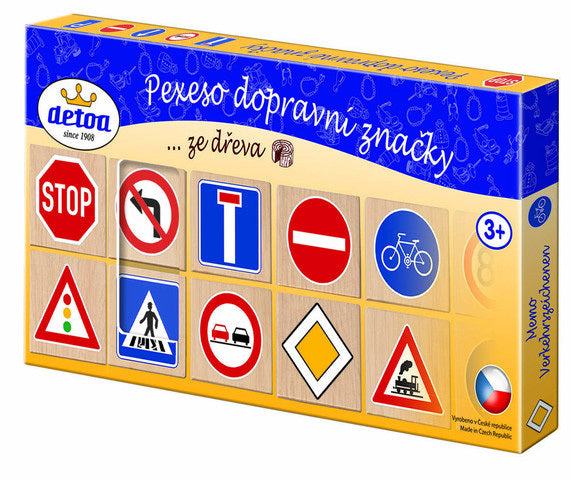 Drevené dopravné značky Pexeso