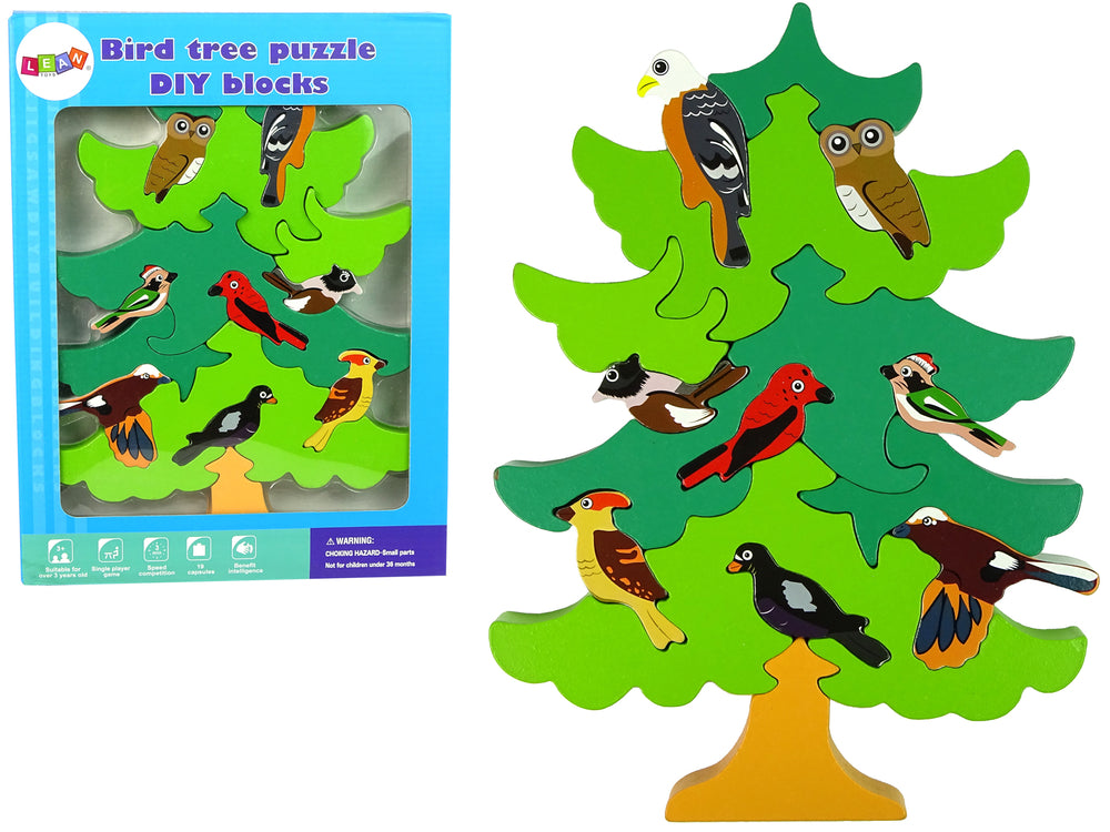 Wooden Tree Birds Diy Wooden Puzzle Blocks