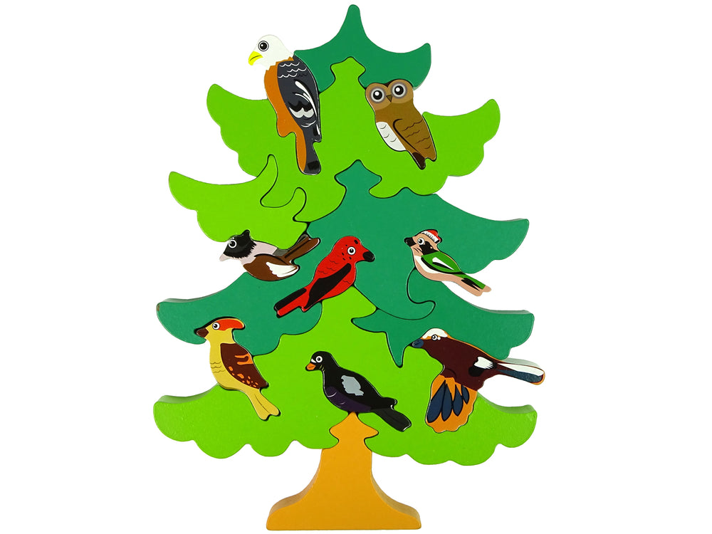 Wooden Tree Birds Diy Wooden Puzzle Blocks