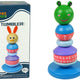 Wooden Educational Pyramid Frog Green Balancing Tower