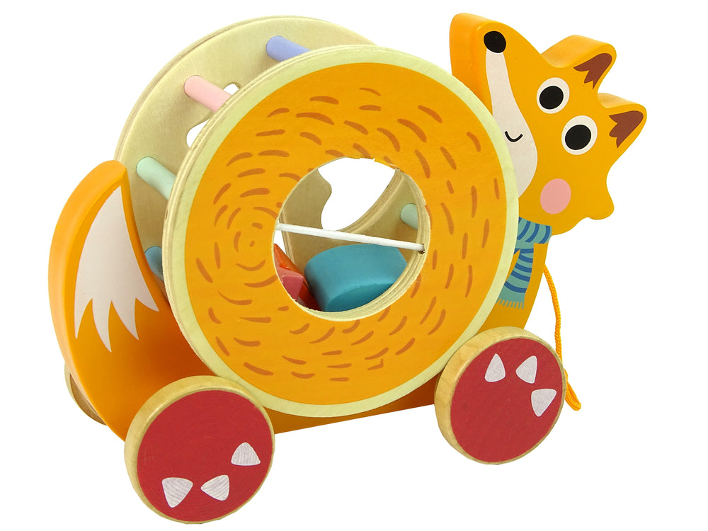 Fox To Pull On Wheels Wooden Blocks Sorter