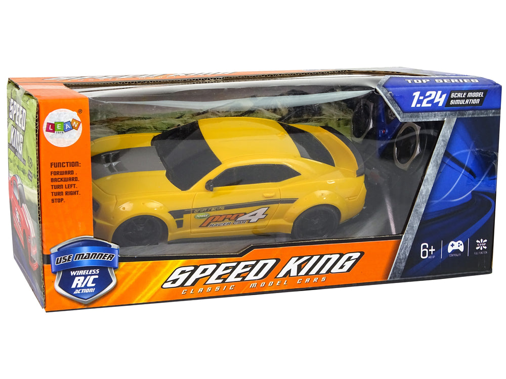 Remote Controlled Sports Car 1:24 Racing Yellow Tinted Windows