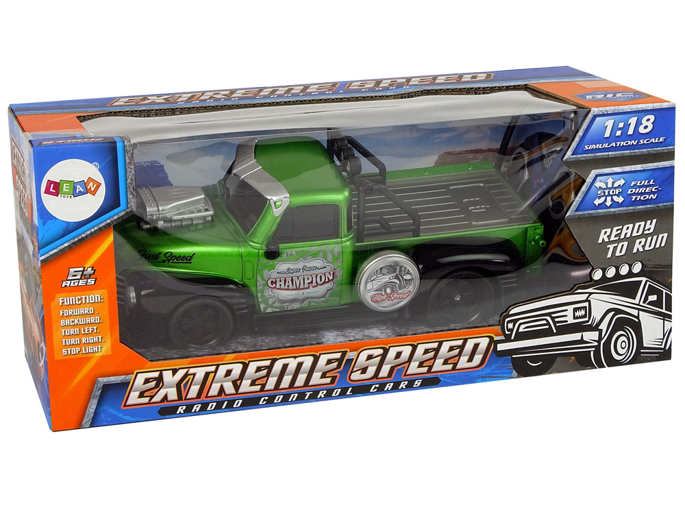 Remote Controlled 1:18 Green Pick-up Truck