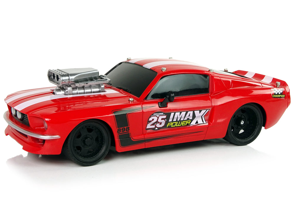 Coche Deportivo R/c 1:16 Piloto Rayas Rojas Blancas