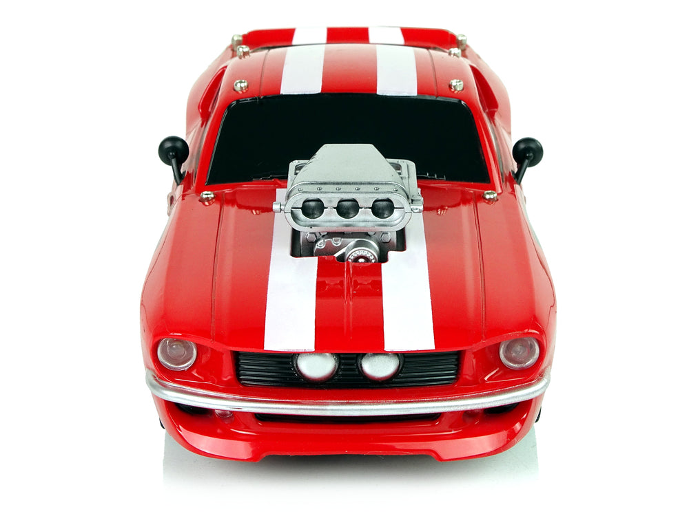 Coche Deportivo R/c 1:16 Piloto Rayas Rojas Blancas