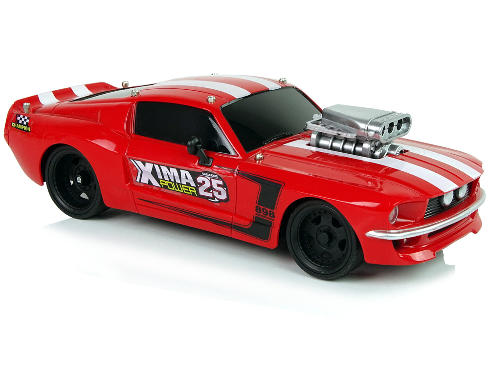 Coche Deportivo R/c 1:16 Piloto Rayas Rojas Blancas