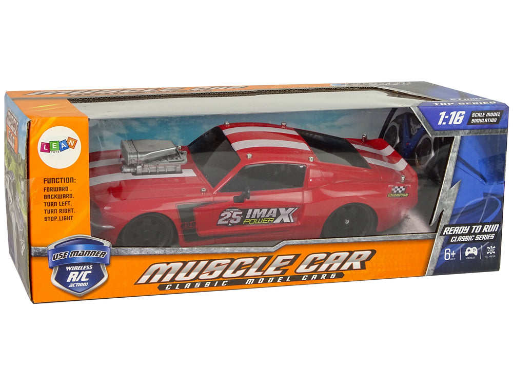 Coche Deportivo R/c 1:16 Piloto Rayas Rojas Blancas