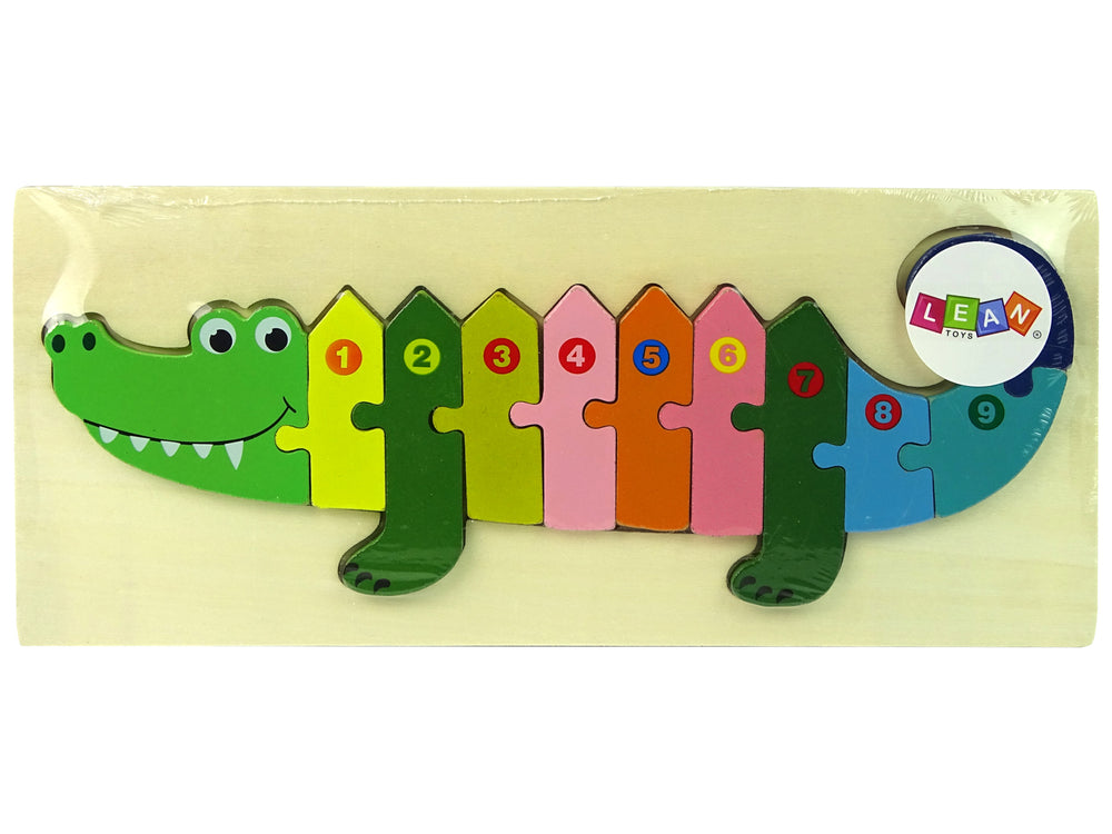 Set Of Wooden Puzzles Crocodile Numbers