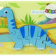 Wooden Puzzle Dinosaur Brachiosaurus Blue