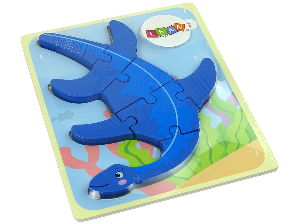 Wooden Puzzle Dinosaur Pterodactyl Pink Pliosaurs Blue