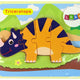 Wooden Puzzle Dinosaurs Triceratops Ankylosaurus Orange