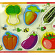 Wooden Vegetable Chopping Set 6 Pieces Tomato Peppers Cucumber