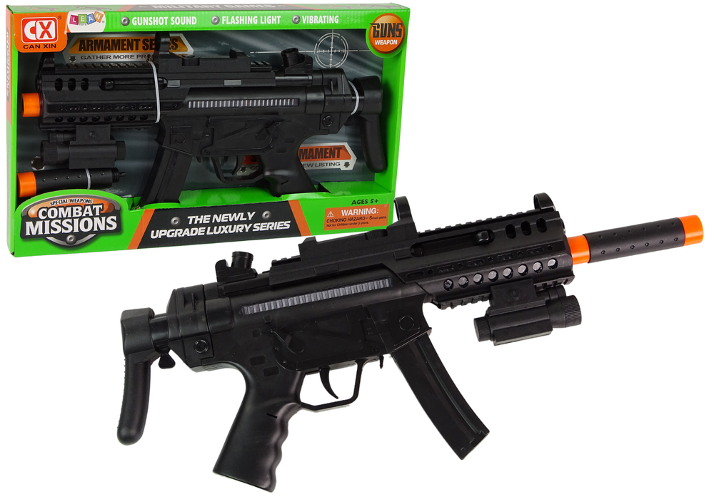 Large Mission Combat Machine Gun With Light Sound Effects And Vibrations
