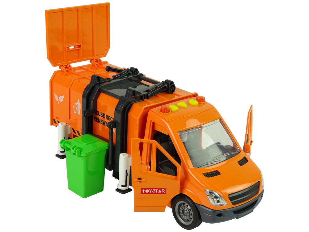 Rubbish Truck With Friction Drive Sound Effects Orange