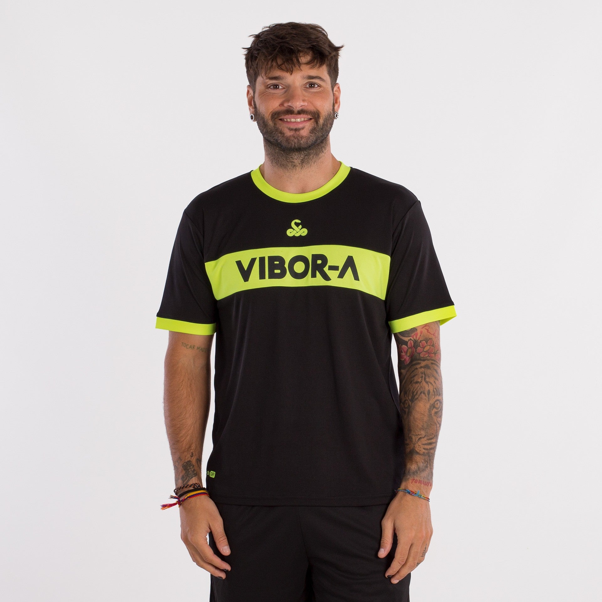 T-léine Vibor-a Poison Fluor Dubh/Buí