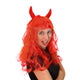 Devil Wig With Horns For Adults