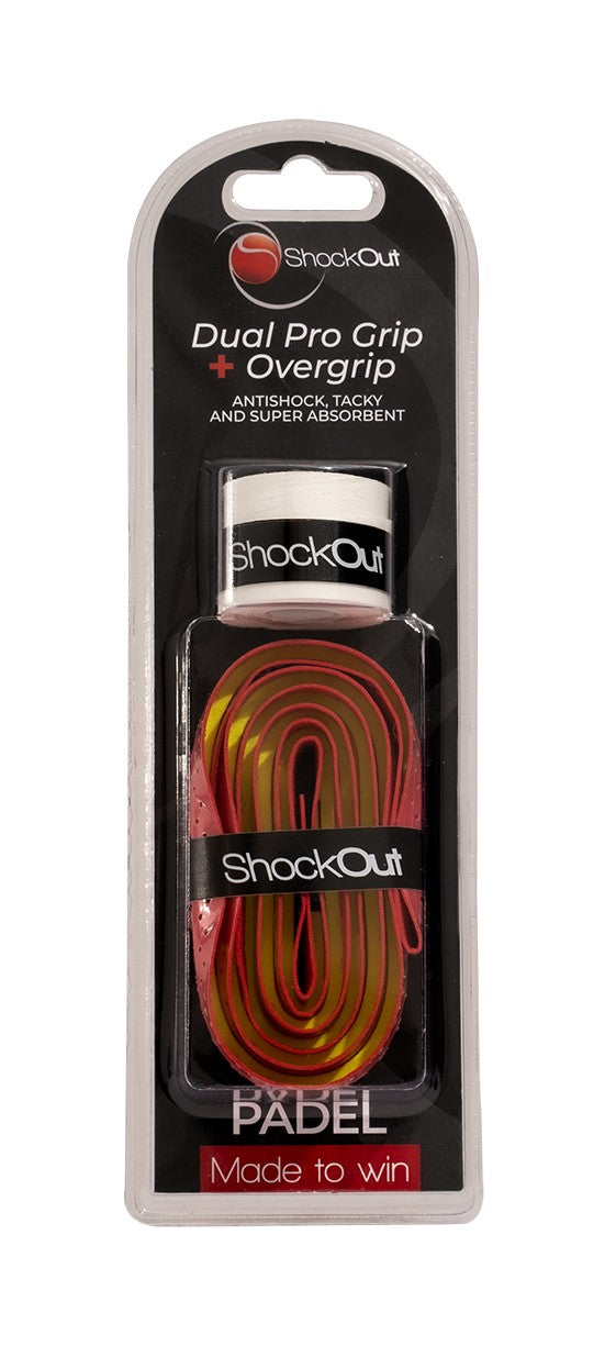 Dual Pro Grip + Overgrip Shockout Fucsia/Amarillo ÚNICA